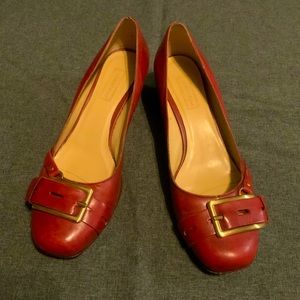 Nordstrom red leather heels size 6.5